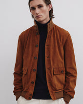 Lined Valstarino jacket in suede leather. Brown - Sandal