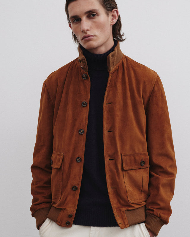 Lined Valstarino jacket in suede leather. Brown - Sandal