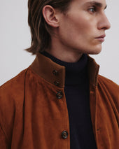 Lined Valstarino jacket in suede leather. Brown - Sandal