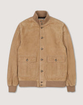 Lined Valstarino jacket in suede leather. Beige - Arachide