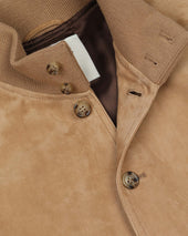 Lined Valstarino jacket in suede leather. Beige - Arachide