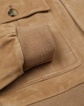 Lined Valstarino jacket in suede leather. Beige - Arachide