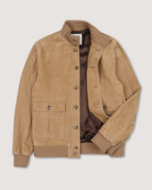 Lined Valstarino jacket in suede leather. Beige - Arachide