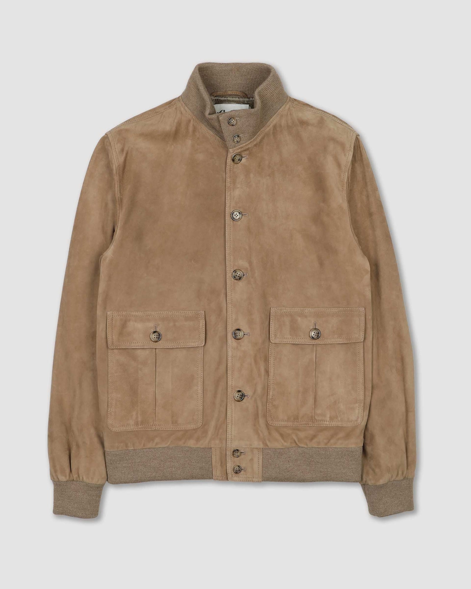 Lined Valstarino Jacket In Suede Leather Grege
