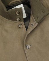 Lined Valstarino jacket in suede leather. Green - Soldier