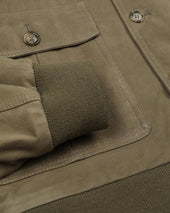 Lined Valstarino jacket in suede leather. Green - Soldier