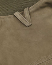 Lined Valstarino jacket in suede leather. Green - Soldier