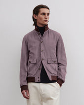 Lined Valstarino jacket in suede. Pink - Tramonto
