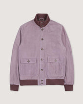 Lined Valstarino jacket in suede. Pink - Tramonto