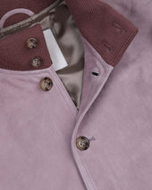 Lined Valstarino jacket in suede. Pink - Tramonto