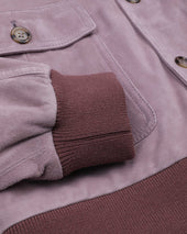 Lined Valstarino jacket in suede. Pink - Tramonto