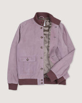 Lined Valstarino jacket in suede. Pink - Tramonto