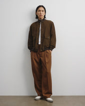 Unlined Valstarino jacket in suede leather with back loop. Green - Muschio