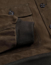 Unlined Valstarino jacket in suede leather. Green - Muschio