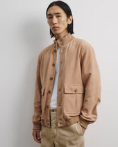 Unlined Valstarino jacket in suede leather. Beige - Biscotto