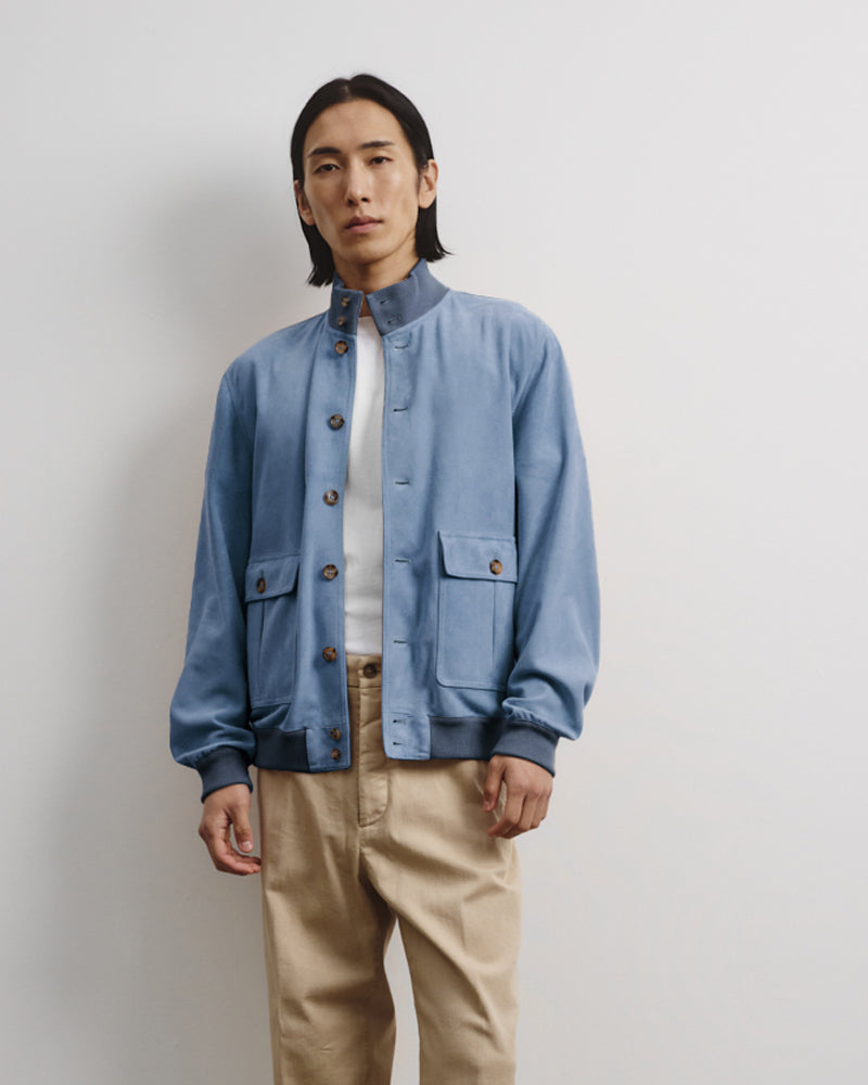 Unlined Valstarino Jacket In Suede Leather Light Pilota