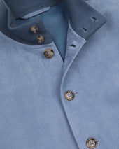 Unlined Valstarino jacket in suede leather. Light blue - Pilota
