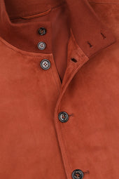 Unlined Valstarino jacket in suede leather. Orange - Terra di siena