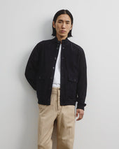 Unlined Valstarino jacket in suede leather - Dark blue