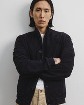 Unlined Valstarino jacket in suede leather - Dark blue
