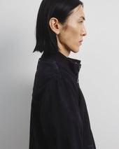 Unlined Valstarino jacket in suede leather - Dark blue