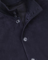 Unlined Valstarino jacket in suede leather - Dark blue