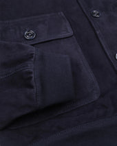 Unlined Valstarino jacket in suede leather - Dark blue