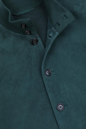 Unlined Valstarino jacket in suede leather. Green - Conifera