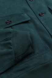 Unlined Valstarino jacket in suede leather. Green - Conifera