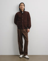 Unlined Valstarino jacket in suede leather with back loop. Brown - Caffè