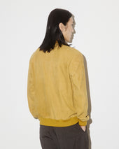 Unlined Valstarino jacket in suede leather with back loop. Yellow - Moutarde