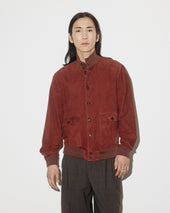 Unlined Valstarino jacket in suede leather with back loop. Orange - Ruggine