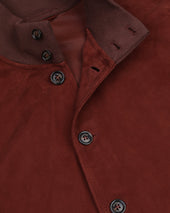 Unlined Valstarino jacket in suede leather with back loop. Orange - Ruggine