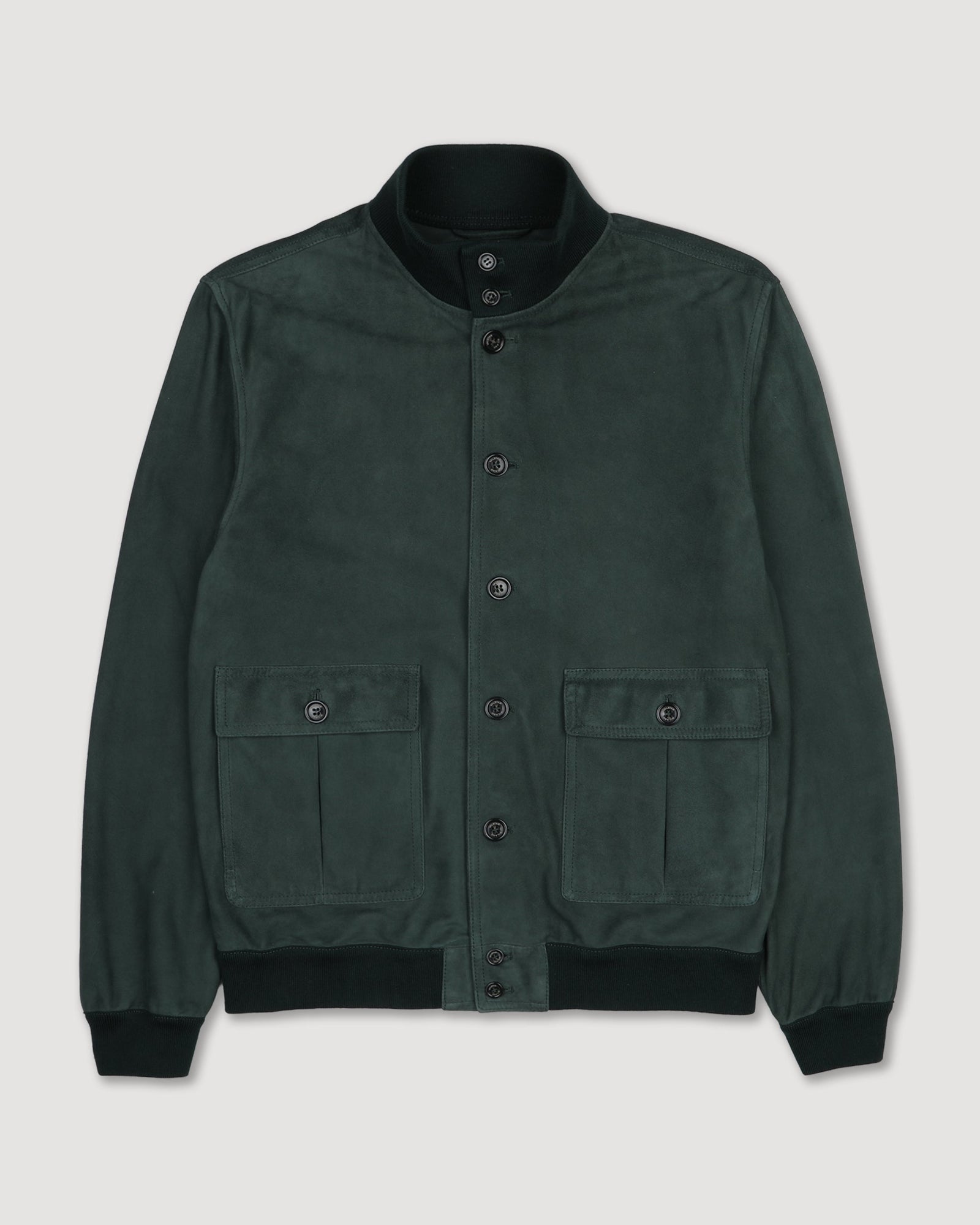 Unlined Valstarino Jacket In Suede Leather With Back Loop Green Garden