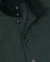 Unlined Valstarino Jacket In Suede Leather With Back Loop Green Garden