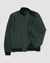 Unlined Valstarino Jacket In Suede Leather With Back Loop Green Garden