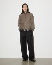 Unlined Valstarino jacket in suede leather with back loop. Brown - Roccia