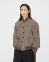 Unlined Valstarino jacket in suede leather with back loop. Brown - Roccia