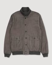 Unlined Valstarino jacket in suede leather with back loop. Brown - Roccia