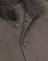 Unlined Valstarino jacket in suede leather with back loop. Brown - Roccia