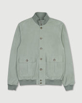 Unlined Valstarino jacket in suede leather with back loop.. Green - Tiglio