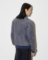 Unlined Valstarino jacket in suede leather. Blue - Balena