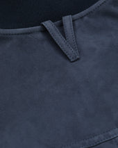 Unlined Valstarino Jacket In Suede Leather With Back Loop Blue Storm