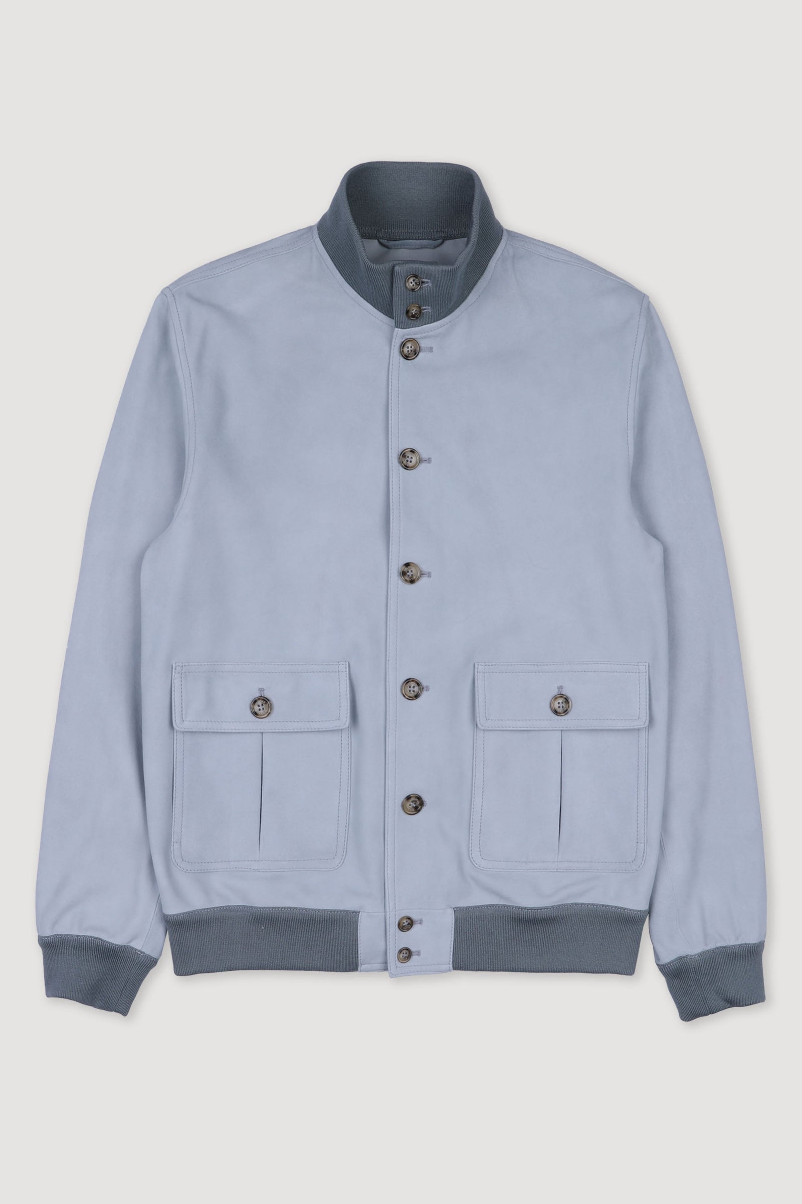 Unlined Valstarino Jacket In Suede Leather Light Frost