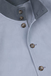 Unlined Valstarino jacket in suede leather. Light blue - Frost