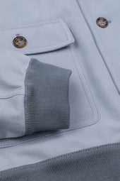 Unlined Valstarino jacket in suede leather. Light blue - Frost