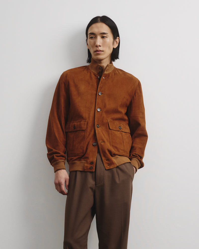 Unlined Valstarino Jacket In Suede Leather Sandal