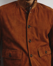 Unlined Valstarino jacket in suede leather. Brown - Sandal