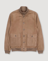 Unlined Valstarino jacket in suede leather. Beige - Arachide