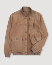 Unlined Valstarino jacket in suede leather. Beige - Arachide